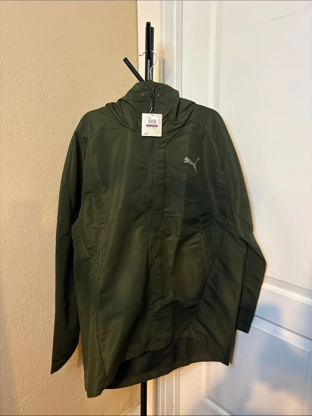 Puma Olive Green Hooded Performance Jacket